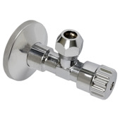 Sanivesk hoekstopkraan + rozet 1/2"M x 10 mm chroom 2 stuks