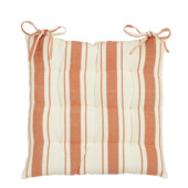Coussin d'extérieur rayé beige terracotta 40x40cm