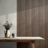 Lattenwand Melbourne 260x52cm walnoot, dikte 9,7 mm 2 stuks