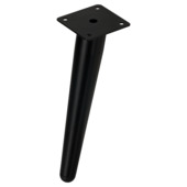 Duraline tafelpoot conisch zwart 6x6x20 cm