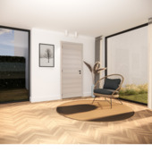 Deurkassement Senza MDF eik wit horizontaal 201,5x40x1,8 cm