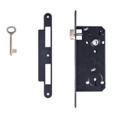 Standaardslot 90/50 incl. sluitplaat zwart