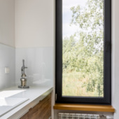 Draaikiepraam 1-vleugel links H78 x B86 cm antraciet/wit