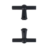 Solid deurkruk T-vorm staal zwart