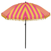 Parasol streep geel/roze ø 220 cm