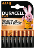 Piles alcalines Duracell Plus Power Boost AAA 8 pièces