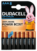 Duracell Batterij AAA Alkaline Optimum 8 stuks