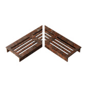 Grille d'angle caniveau Stonewish Ultra Drain motif droit Corten