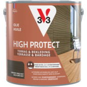 V33 High Protect olie terras en gevel houtolie zijdemat gerookt grijs 2,5 liter