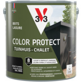 V33 Color Protect Tuinhuis beits mat RAL 9005 zwart 2,5 liter