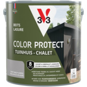 V33 Color Protect Tuinhuis beits mat zacht grijs 2,5 liter