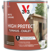V33 High Protect Tuinhuis beits zijdeglans donkere eik 2,5 liter