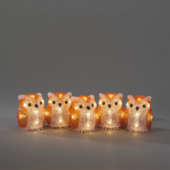 LED acryl set van 5 uilen warm wit