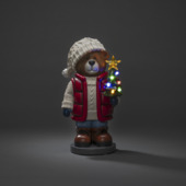 LED staande teddybeer met kerstboom 38,5x21cm