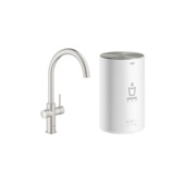 Robinet d'eau bouillante instantanée Grohe Red Compact avec chauffe-eau 3 litres Supersteel