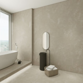 Panneau mural en PVC Allora 260x90 cm 2,34 m² beige marbré mat