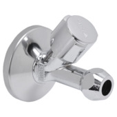 Schell stopkraan knel recht + rozet 1/2"M x 10 mm chroom