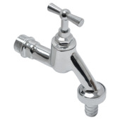 Sanivesk tapkraan + slangkoppeling 1/2"M x 3/4"M Belgaqua chroom