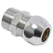 Sanivesk rechte overgang knel 10 mm x 1/2"M chroom