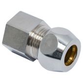 Sanivesk rechte overgang knel 10 mm x 3/8"F chroom