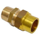 Sanivesk gas overgang recht knel 15 mm x 1/2"M