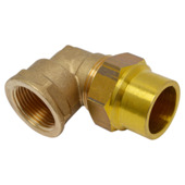 Sanivesk gas overgang knie knel 15 mm x 1/2"F