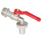 Sanivesk tapkraan vlindergreep + slangkoppeling 3/4"M nikkel