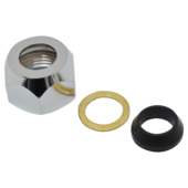 Écrou avec bague + joint d'étanchéité Sanivesk 3/8"F x 10 mm chromé