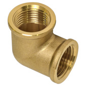 Sanivesk knie draad 4/4"F x 4/4"F messing