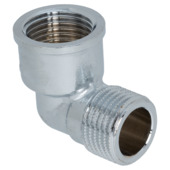 Réduction coudée filetée gaz naturel Sanivesk 1/2"M x 1/2"F chromé