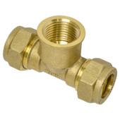 Raccord bicône/fileté en T Sanivesk 15 mm x 1/2"F x 15 mm