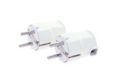 Profile tweepolige haakse stekker 16 A wit 2 stuks
