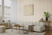Viltpaneel met golf beige 240x55 cm, dikte 3,5 mm, 2,64 m²