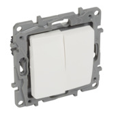 Interrupteur va-et-vient double Niloé Legrand blanc