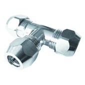 Van Marcke GO Raccord biconique té Ø10 x Ø10 x Ø10 Chromé 1 pièce