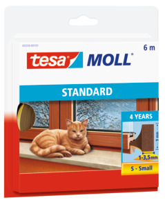 Tesa Moll tochtstrip standard I-profiel 4jr, 6m bruin