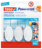 Tesa Powerstrips klein ovaal wit 3 stuks
