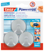 Tesa Powerstrips haak Rond mat chroom 3 stuks