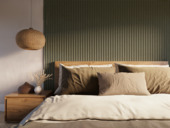 Lattenwand Decowall Acoustic Curve salie 260x30cm, 2 stuks (1.56m²)