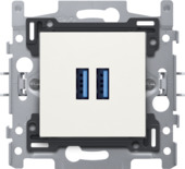 Chargeur USB encastrable Niko 2x USB smart blanc