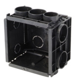 Helia inbouwdoos volle wand verticaal/horizontaal koppelbaar 60x60x50 mm zwart