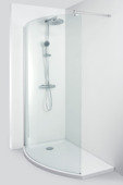 Allibert walk-in douche links Wings 125x90x210 cm met douchebak