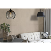 Viltpaneel rechte lijnen taupe 120x52 cm