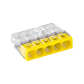 Borne de raccordement Wago jaune 5x 0,5-2,5 mm² 10 pièces