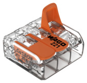 Wago steekklem met hendel 3 X 0,2 - 4 mm transparant 5 stuks