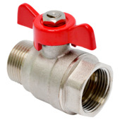 Robinet à bille fileté papillon Sanivesk 3/4"M x 3/4"F chromé