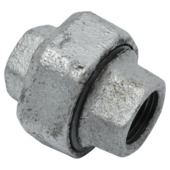 Sanivesk koppeling recht 3-delig draad 3/4"F x 3/4"F galva