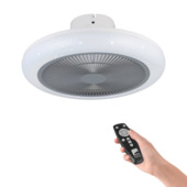 Eglo plafondlamp Kostrena met ventilator Ø45,5 cm wit/ grijs