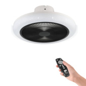 Eglo plafondlamp Kostrena met ventilator Ø45,5 cm wit/ zwart