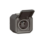 Legrand Plexo opbouwstopcontact 2-polig met aarding spuitwaterdicht antraciet